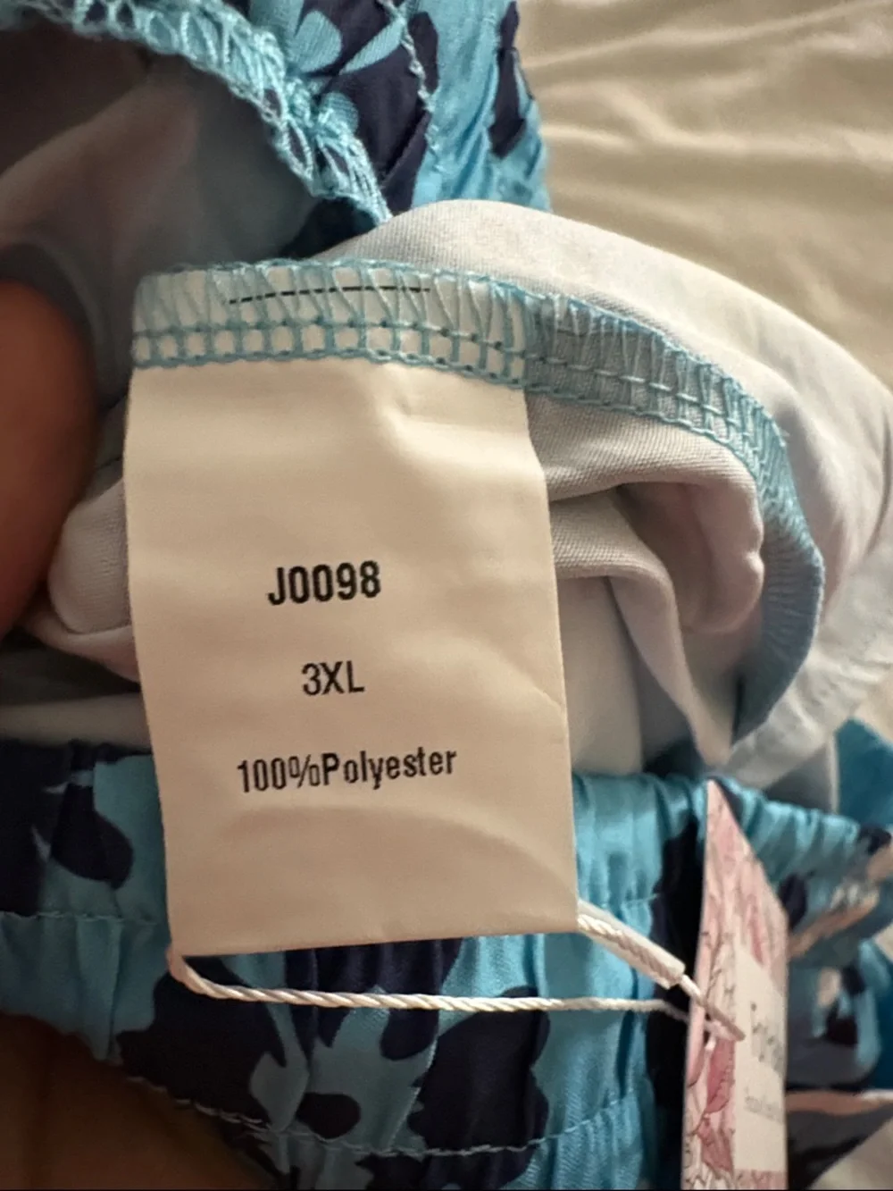 Women’s Blue Floral Swim Shorts with Drawstring - Picture 2 of 2